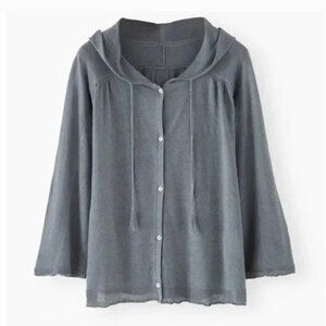 Wrap London Linen 3/4 sleeve hoodie size 12/14 US